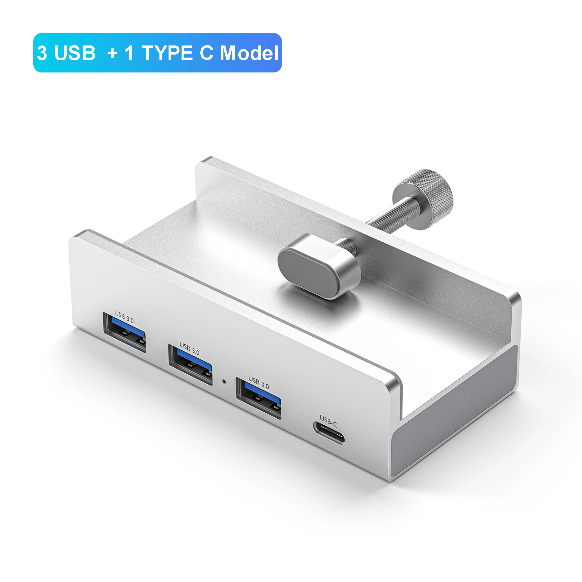 6-IN-1 Zwart Clip Dock 5Gbps USB 3.0 HUB Aluminium Externe Multi USB Splitter Adapter voor Laptop Desktop met TF-kaartsleuf