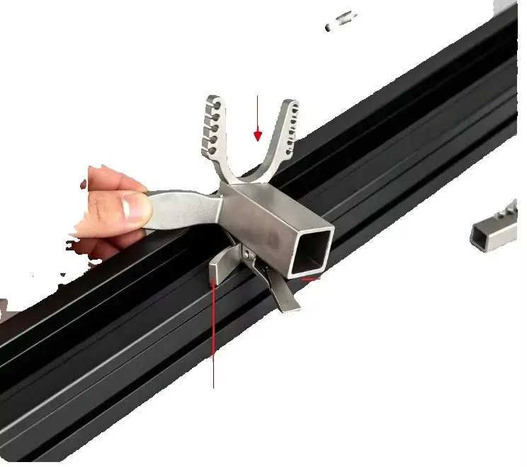 10‑Strand Rubber Band Footrest Stainless Steel Sliding Bow Head Square Tube Fitness Accessory