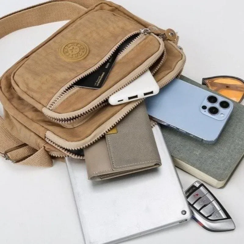 Nuova borsa a tracolla impermeabile in Nylon tinta unita borsa a tracolla portatile di grande capacità borsa per registratore di cassa borsa per