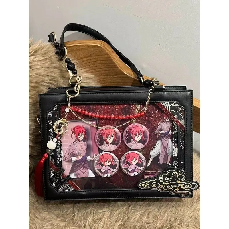 Women Vintage Punk Harajuku Shoulder Ita Bags Transparent Fashion Ins Chain Handbags Japanese Y2k Aesthetic Tassel Underarm Bag