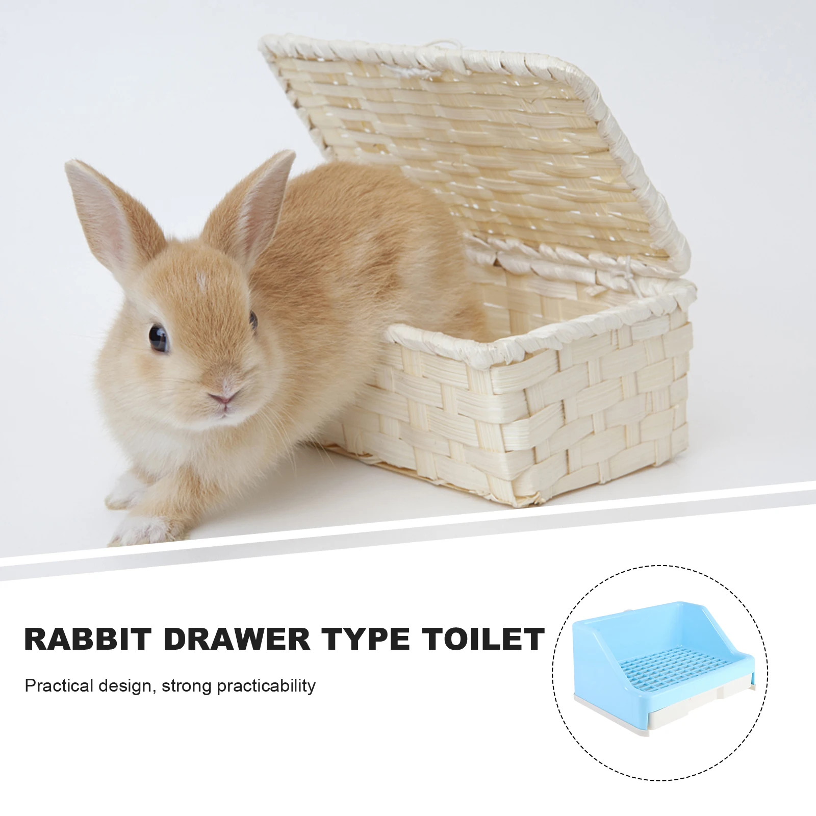 

1Pcs Rabbit Drawer Toilet Lop Ear Rabbit Anti-Tipping Durable Plastic Cage Accessory Easy Clean Multi-Purpose Pet Supplies