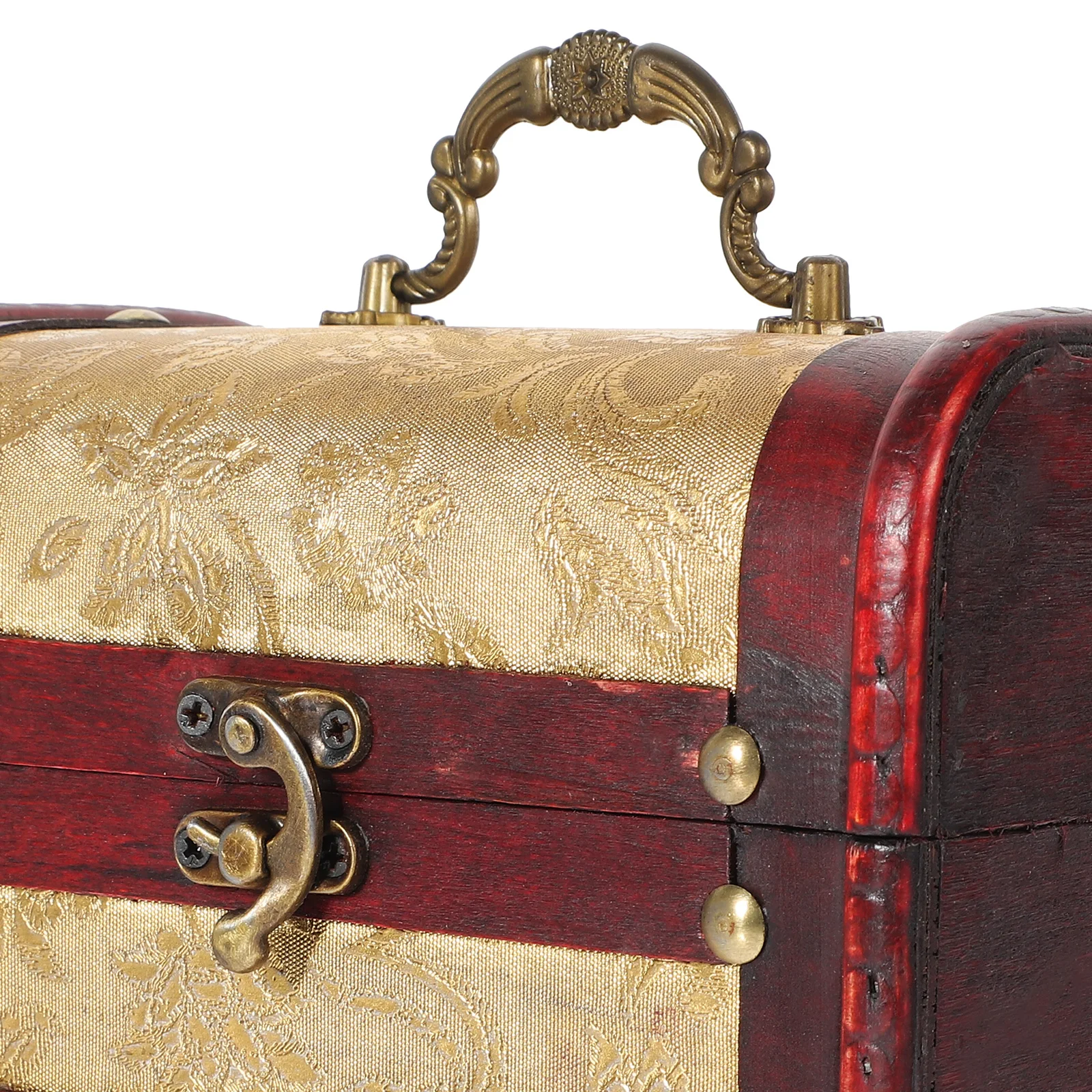 

Jewelry Wooden Storage Box Vintage Treasure Chest Household Case Large Capacity