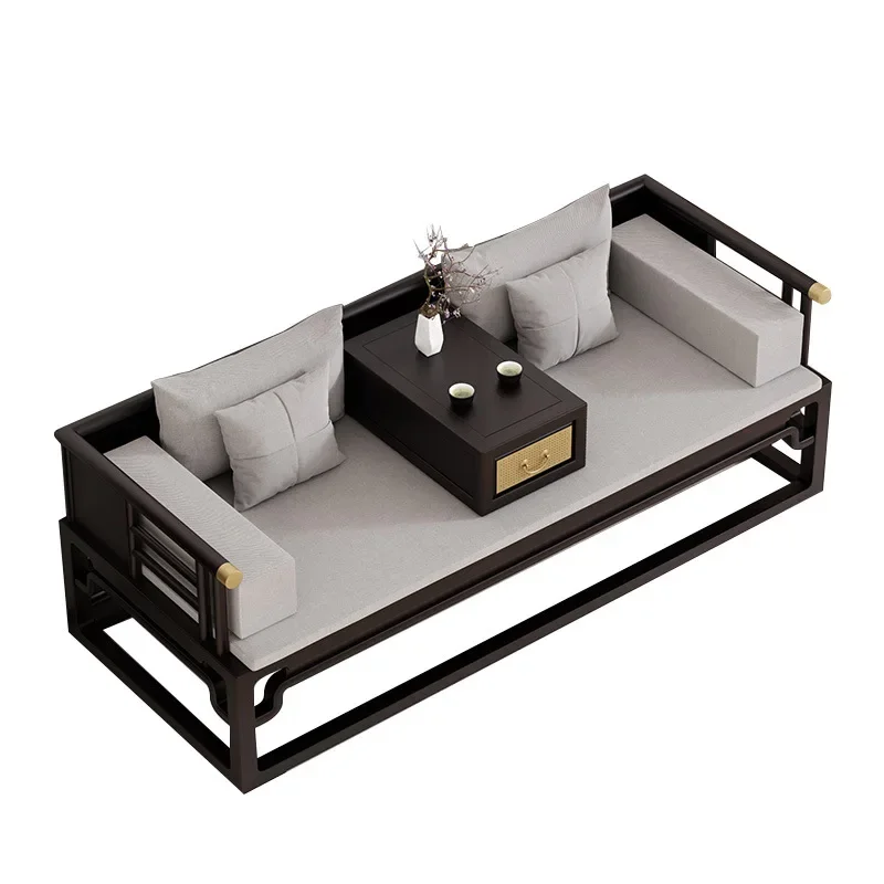 

New Chinese style, solid wood Arhat bed, household small apartment, Zen sofa, famous hotel, simple princess bed, recliner