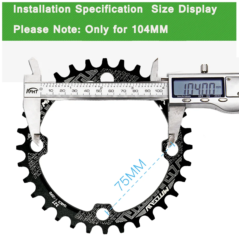 104BCD 32T Chainring,Narrow Wide chain ring MTB Mountain bike bicycle 104BCD 32T 34T 36T 38T crankset Tooth plate Parts