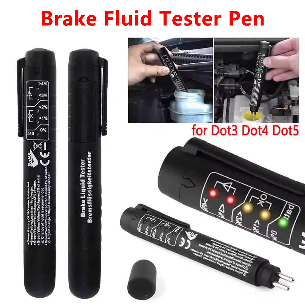 Handy Digital Mini Car Brake Fluid Tester 5 LED Car Vehicle Tools Diagnostic Tools for DOT3/DOT4/DOT5 Brake Fluid Testing Tool