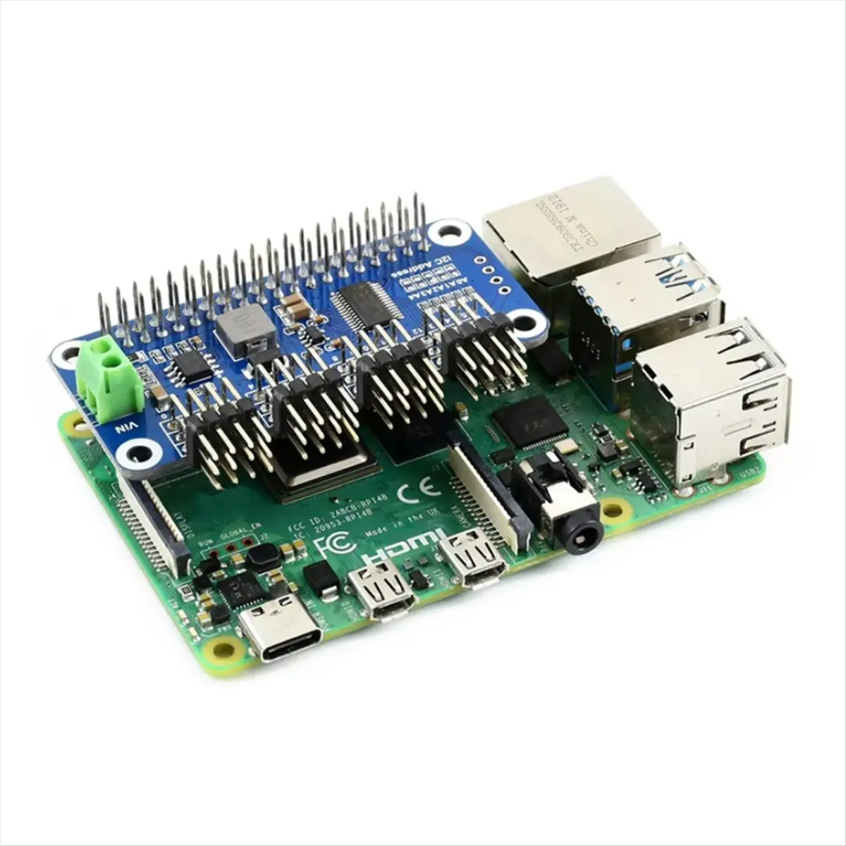A49T  16-Channel 12-Bit Servo Driver HAT (B) for , Nano Interface, Integrated 5V Regulator