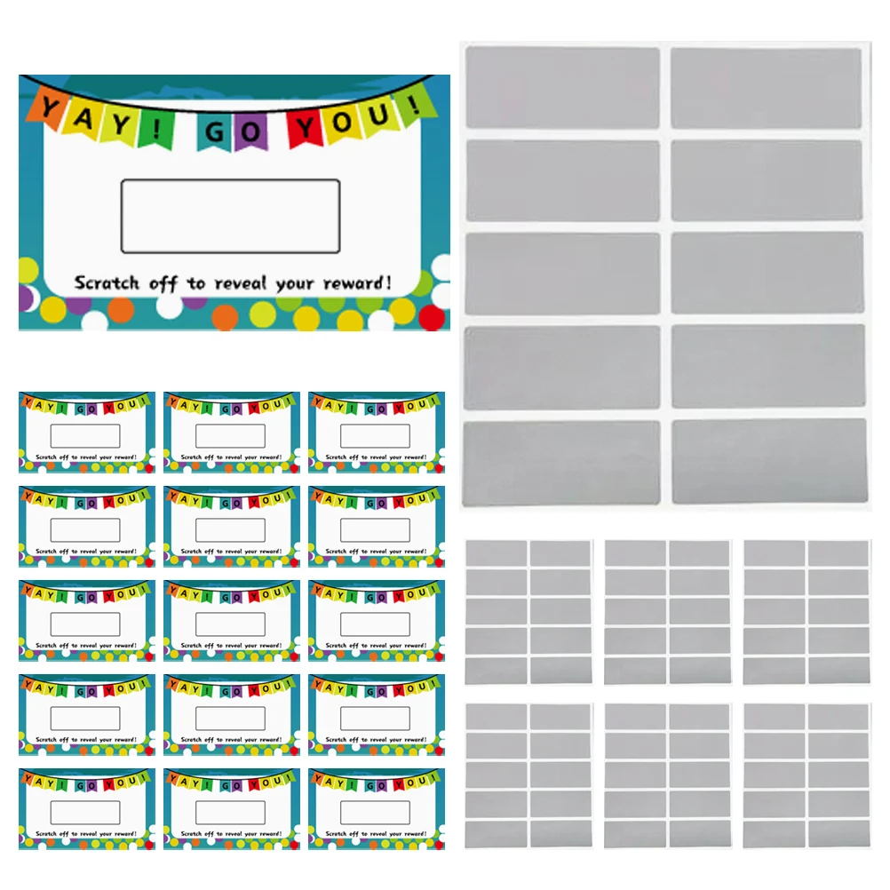 

100 Sheets Simple Scratch Card Office Colorful Stickers for Containers