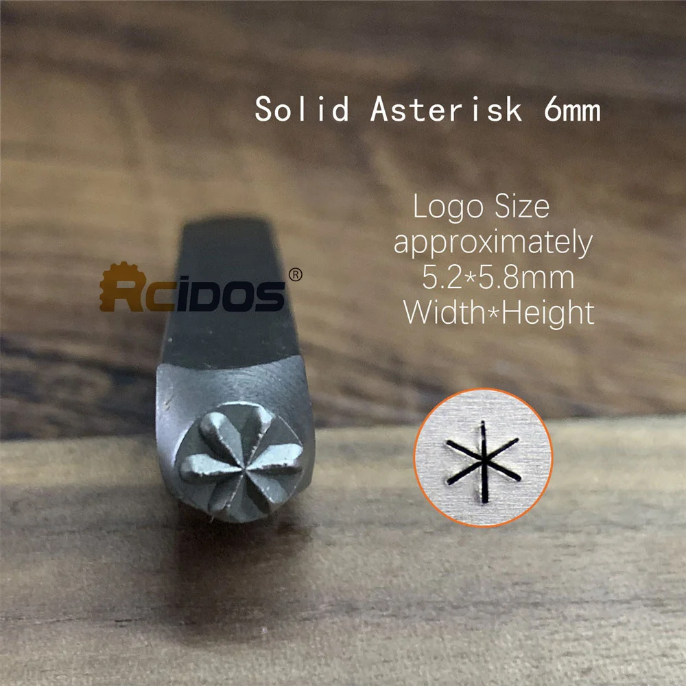 6mm Star Pound Asterisk Design Metal Jewelry Stamps,RCIDOS Dot DIY Bracelet/jewelry symbols steel stamp,1pcs price