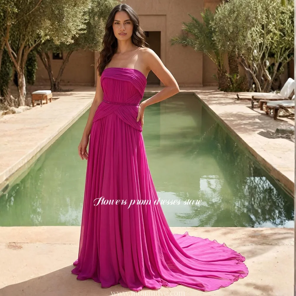 

Flowers A Line Party Dress with Pleats Evening Dress A Line Chiffon Formal Occasion Dress for Women Robe De Soirée Customized