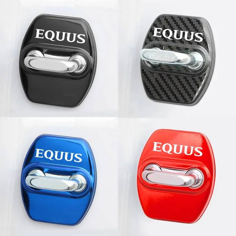 4pcs Stainless Steel for Hyundai EQUUS Logo Badge Car Door Lock Protection Cover Anti-rust Stickers Rust Resistant Accessories