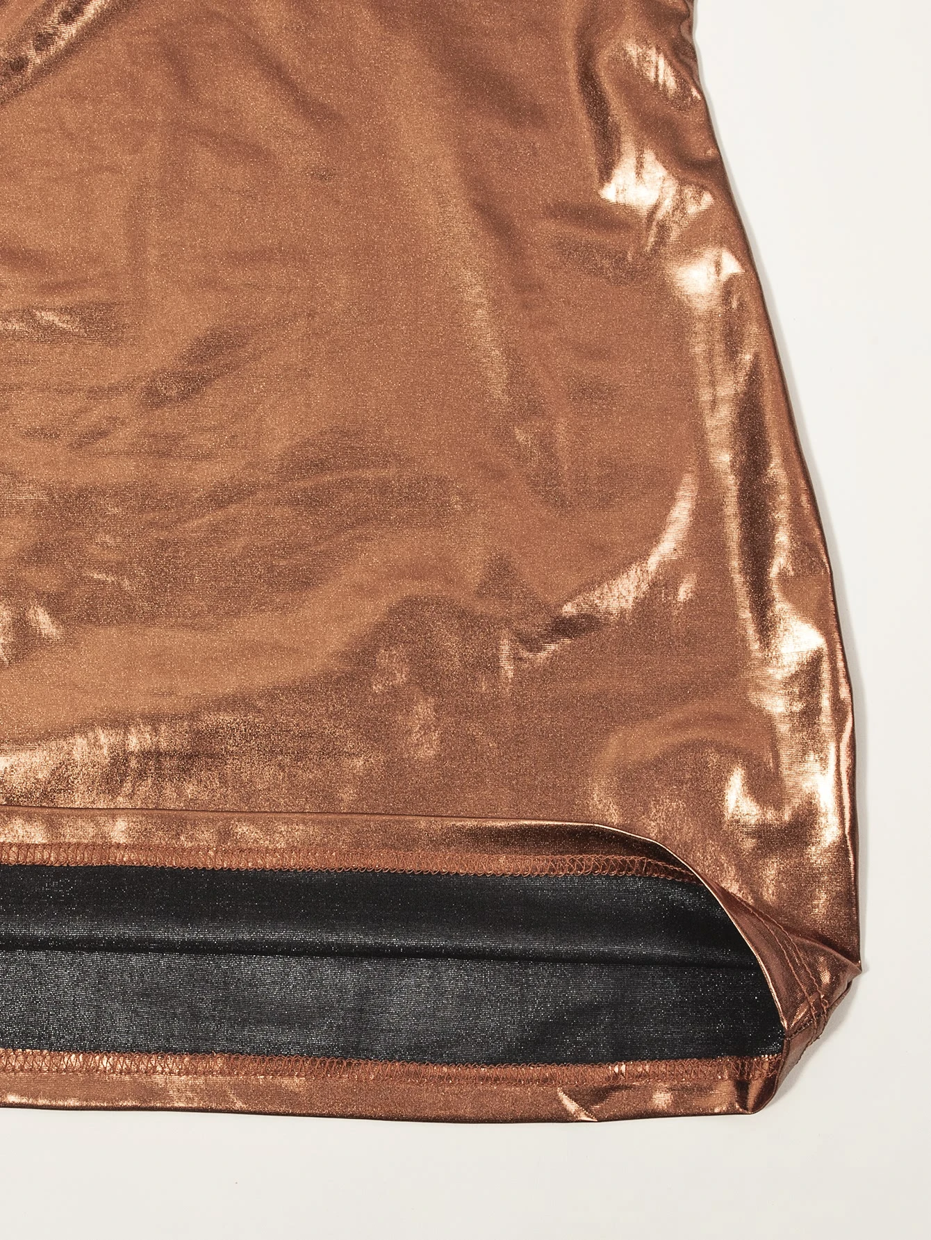 Sexy One-Shoulder-Bodycon-Kleider für Frauen, solides, unregelmäßiges, dünnes Mini-Y2K-Kurz-Minikleid mit Metallic-Vergoldung – Detail 28