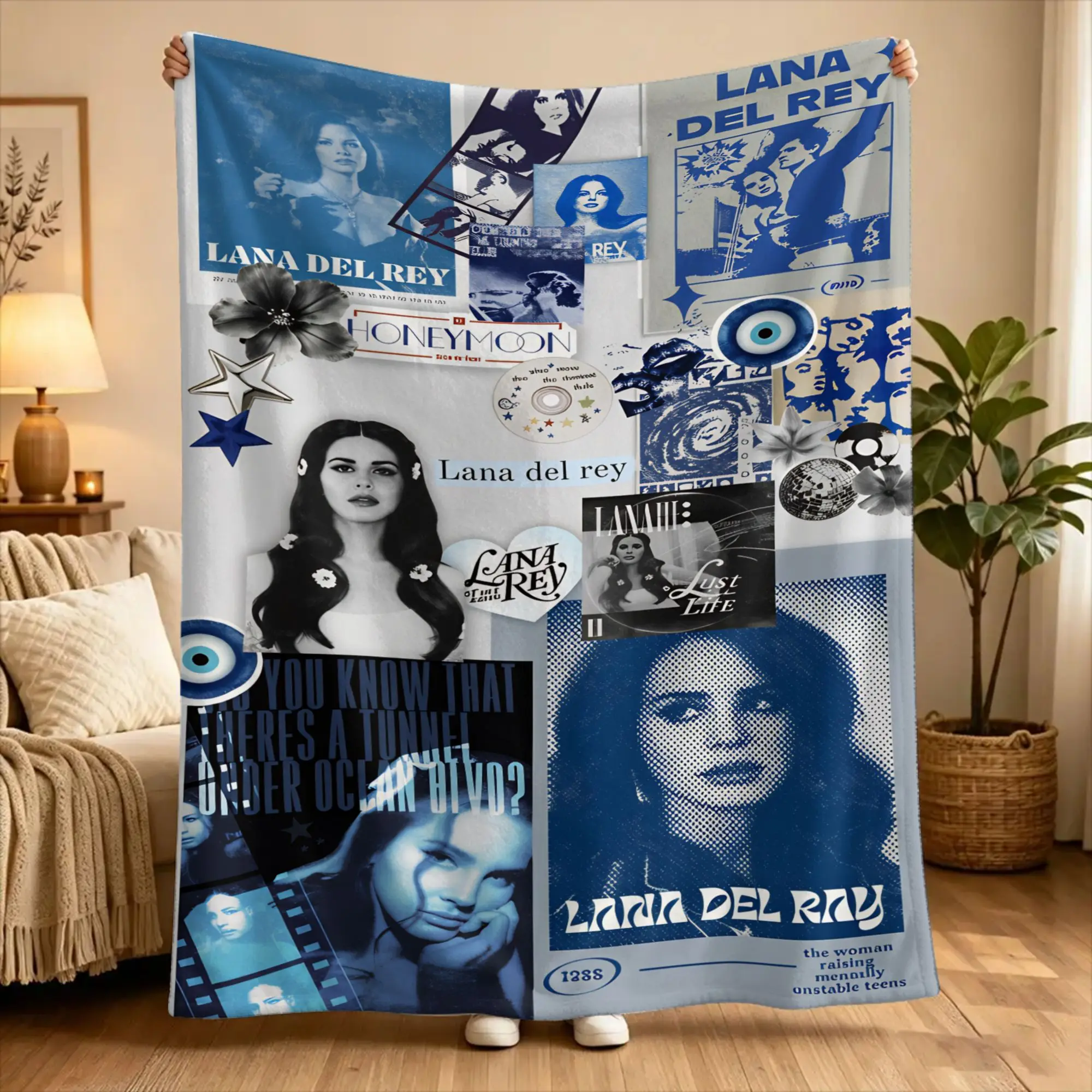 Lana Del Rey Singer Lizzy Grant  Blanket  For Couch Chair Sofa Bed Travel Flannel Bedspread Bed Cover