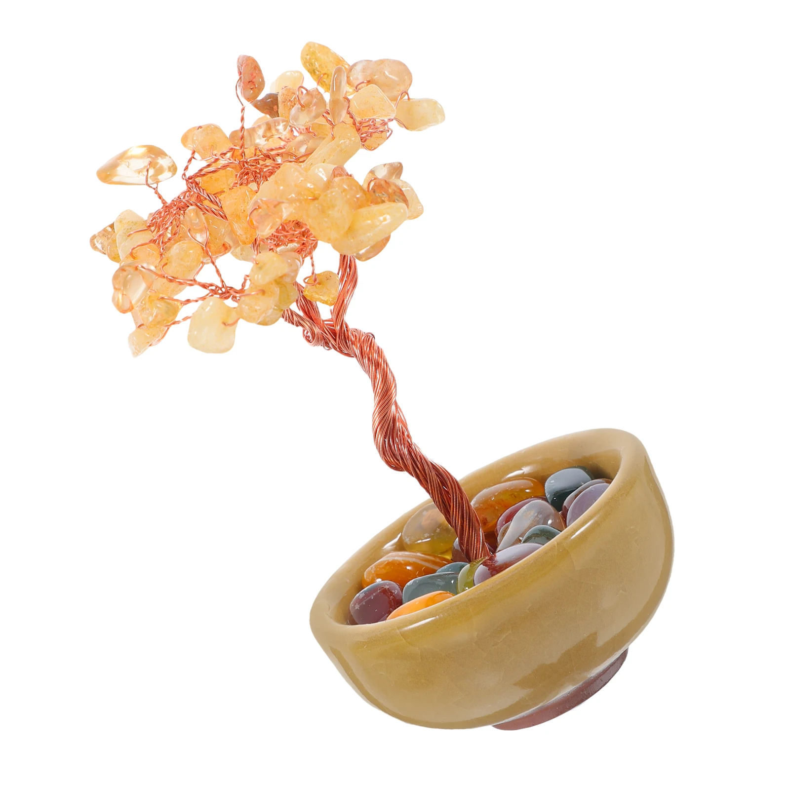 Kryształowe Rękodzieło Kruszone Kamienie Feng Shui Czakra Uzdrowienie Bonsai Symbol Bogactwa Ręcznie Robiona Dekoracja Samochód Dom