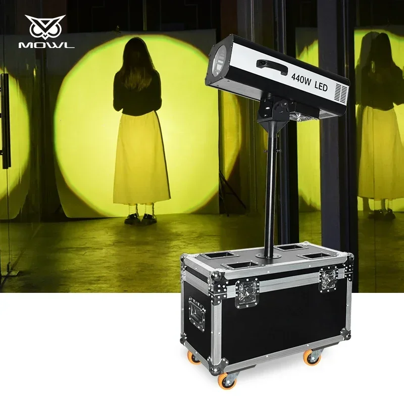 

Stage Wedding High Brightness 440W DMX LED Follow Spot Light with Flight Case