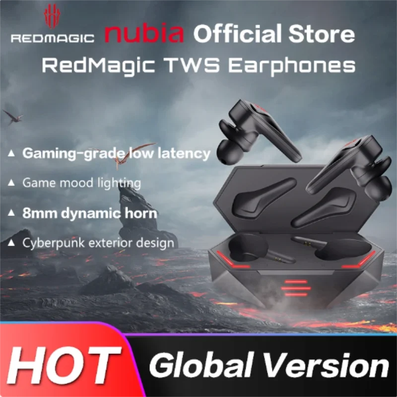 Original Global Version NUBIA RedMagic TWS Gaming Earphone Wireless Bluetooth Nubia RedMagic DAO TWS Earbuds 39ms low latenc