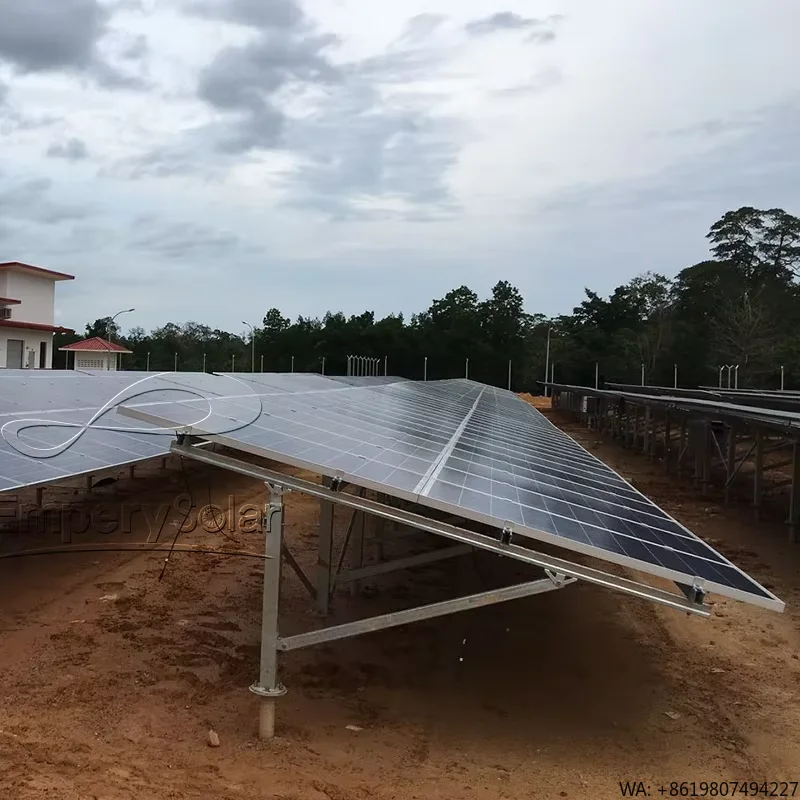 Galvanized PV Mount Off-Grid Ground Solar Support Frame with Solar Panel Installation Wind Load 60m/s & Snow Load 50cm