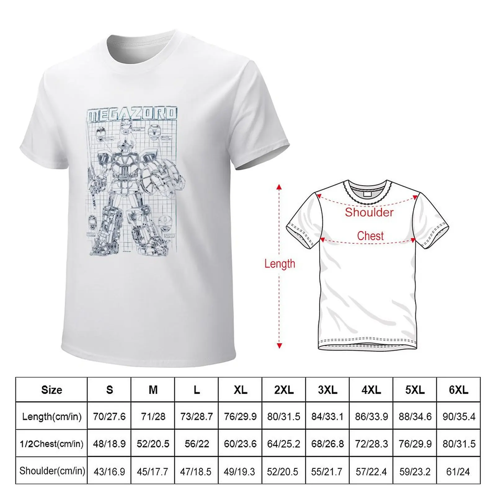 Schematic Megazord Mighty Morphin T-shirt oversized sublime summer top cute clothes mens graphic t-shirts anime