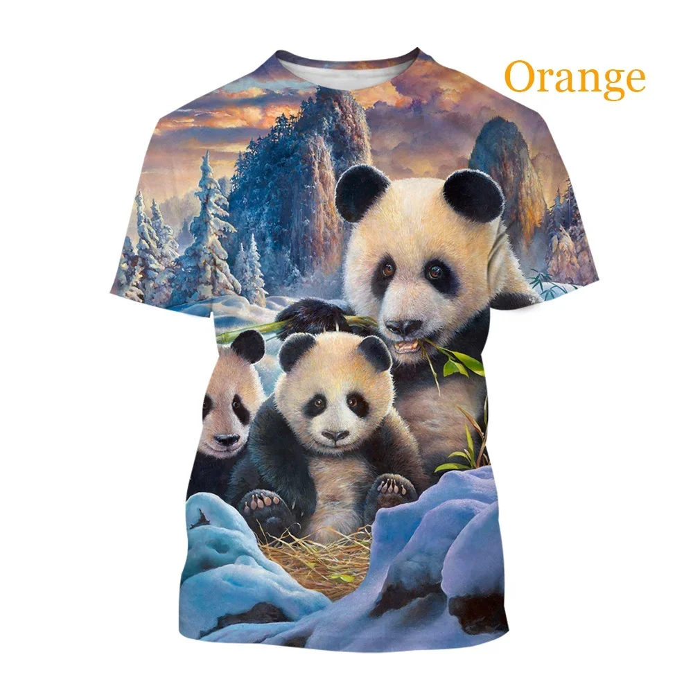 New Hot Fashion Animal Panda 3D Printed Men's and Women's T-shirt Casual Shirt Loose Round Neck Top