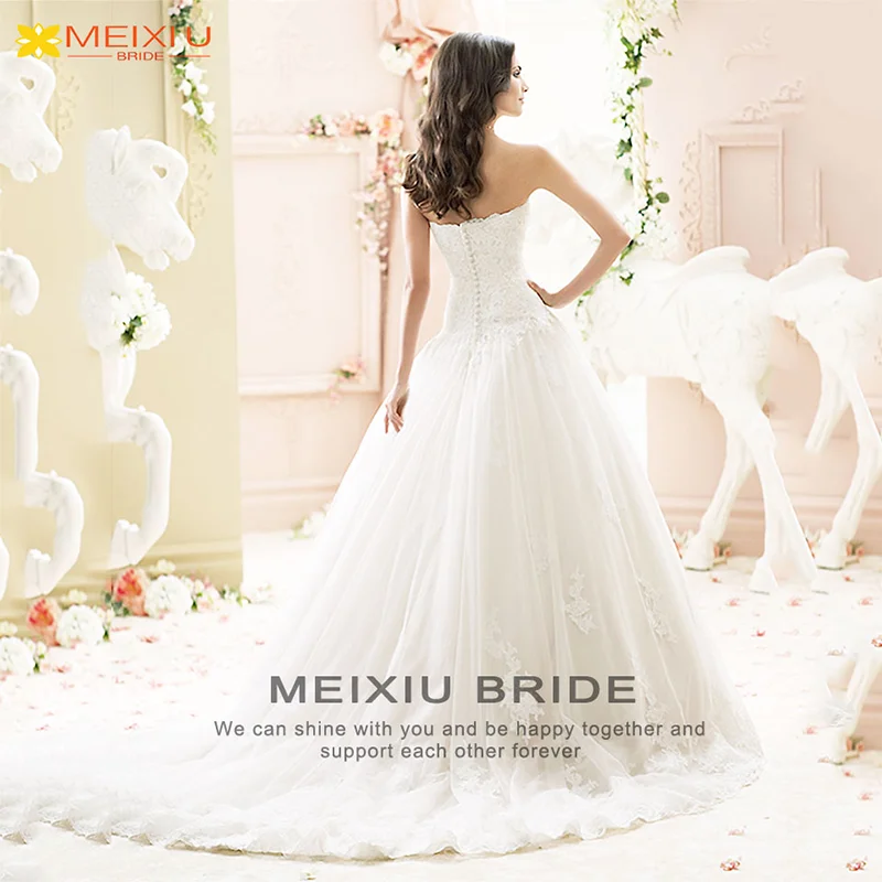 New Dream Applique Chest Spread Custom Wedding Dress Ceremony Elegant Luxury Exquisite Lace A-Line Princess Bridal Gown