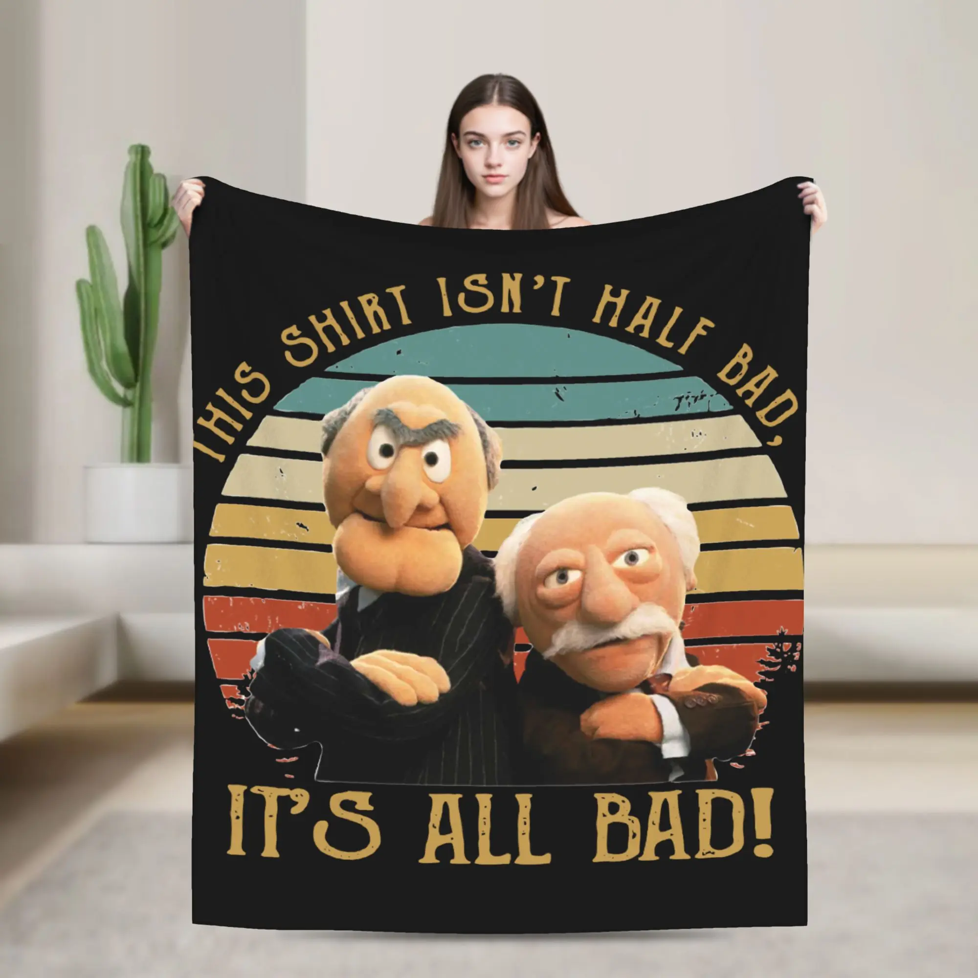 Vintage Statler And Waldorf Muppet Show Fan Gift Blanket Fuzzy Throw Blankets Bedroom Sofa Decoration Soft Warm Bedsprea