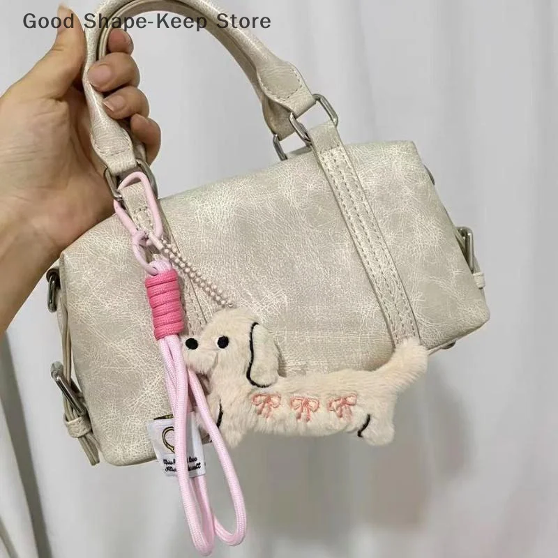 LLavero de peluche con dibujos de animales, perro, perro salchicha, cachorro, bonito llavero, colgante, decoración colgante, llavero de oveja rizada, 1 ud.