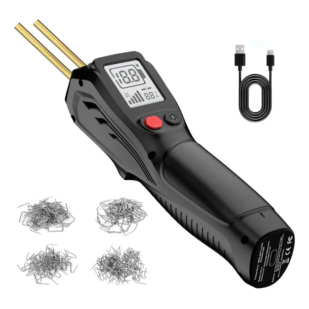 USB Rechargeable Cordless Plastic Welder LCD Digital Display Handheld Wireless Plastic Welding Machine With Hot Staples