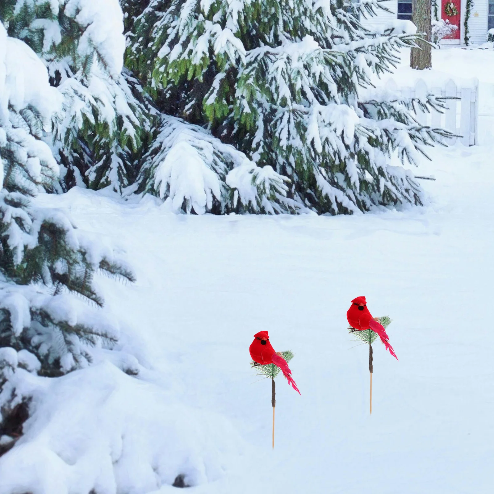 

BESPORTBLE 2pcs Decor Christmas Tree Ornament Hanging Figurine with Clip Artificial Foam Cardinal Decoration