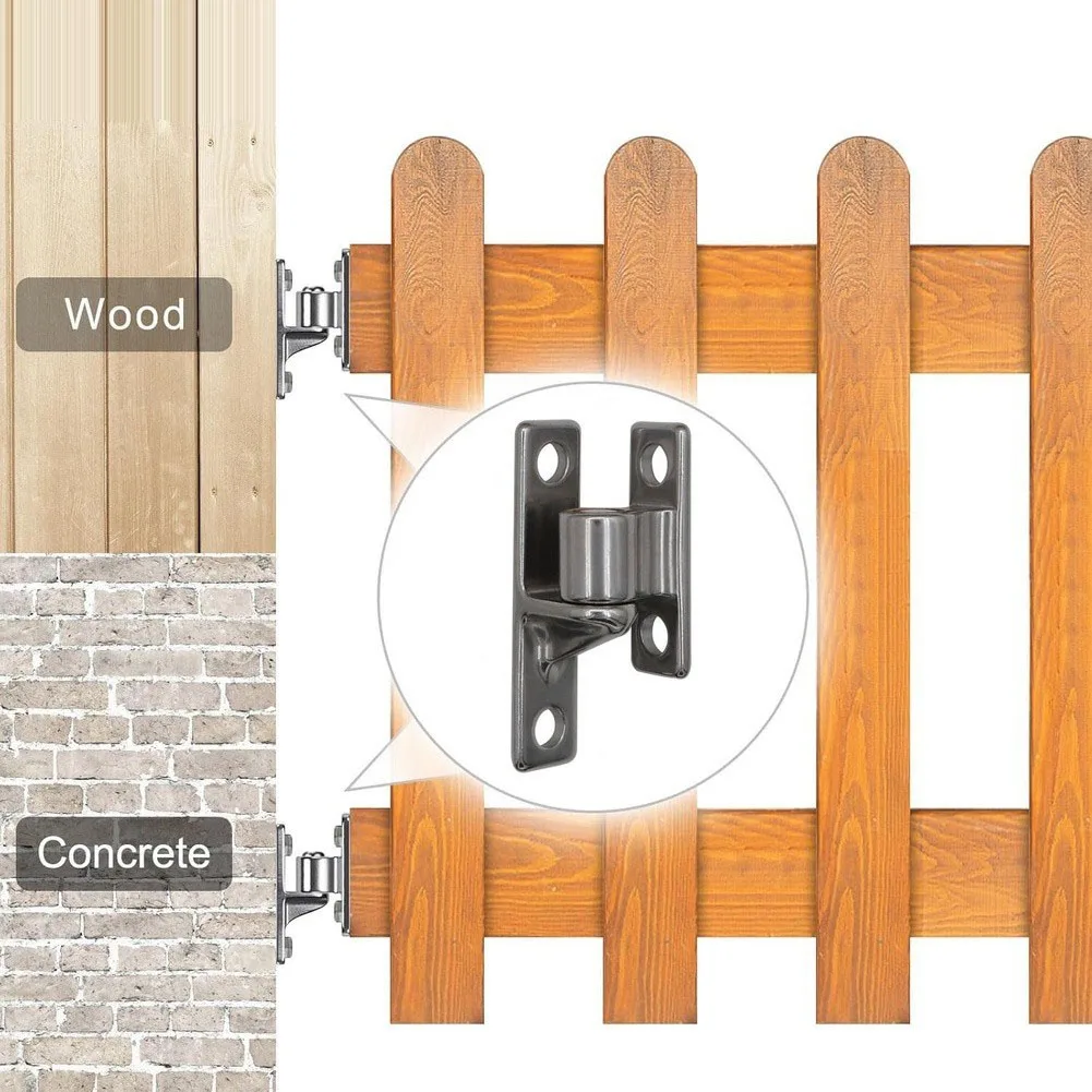 304 Stainless Steel Hinge Kit for Wooden Gate Installation Easy Assembly Dual Anchor Plates Precision Drilled Eyelets