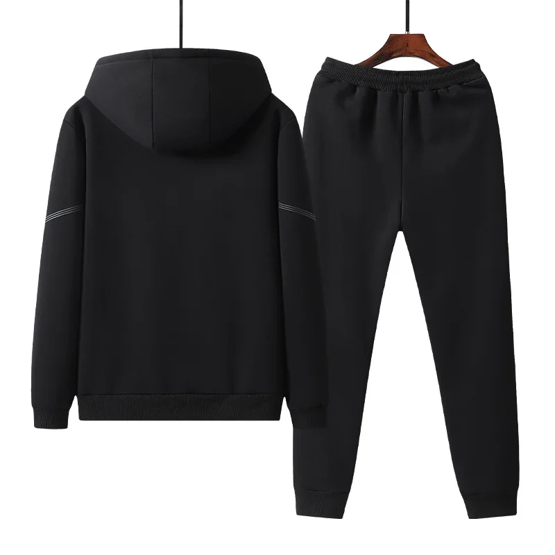 2025 Winter Trainingspak Mannen Casual Set Streetwear Joggers Capuchon Jassen + Fleece Broek Pak 2 Delige Sets Mannen Sportpakken outfits