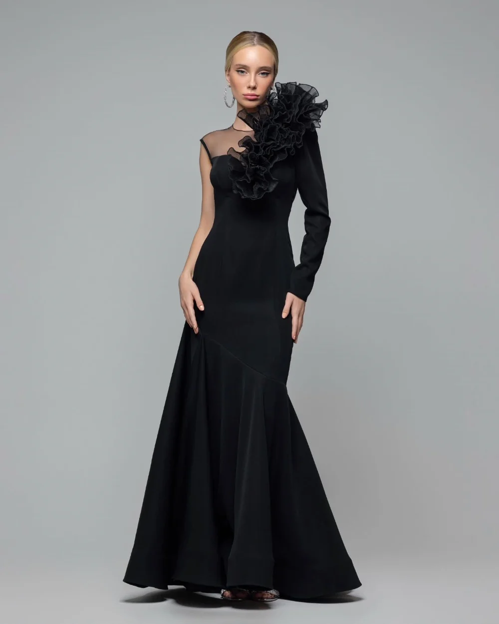 

Customized Sexy Fashion Jersey Pleat Ruched Mermaid Scoop Neck Long Dresses Bespoke Occasion Dresses Sizes Available Elegant