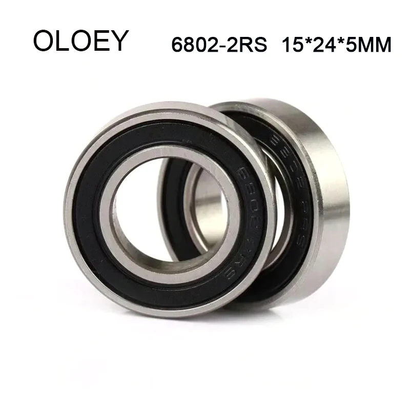 6802-2RS Bearing 15*24*5 mm 5/10PCS Metric Thin Section Ball Bearings For Bicycle Hub Front Rear Hubs Wheel With High Quality