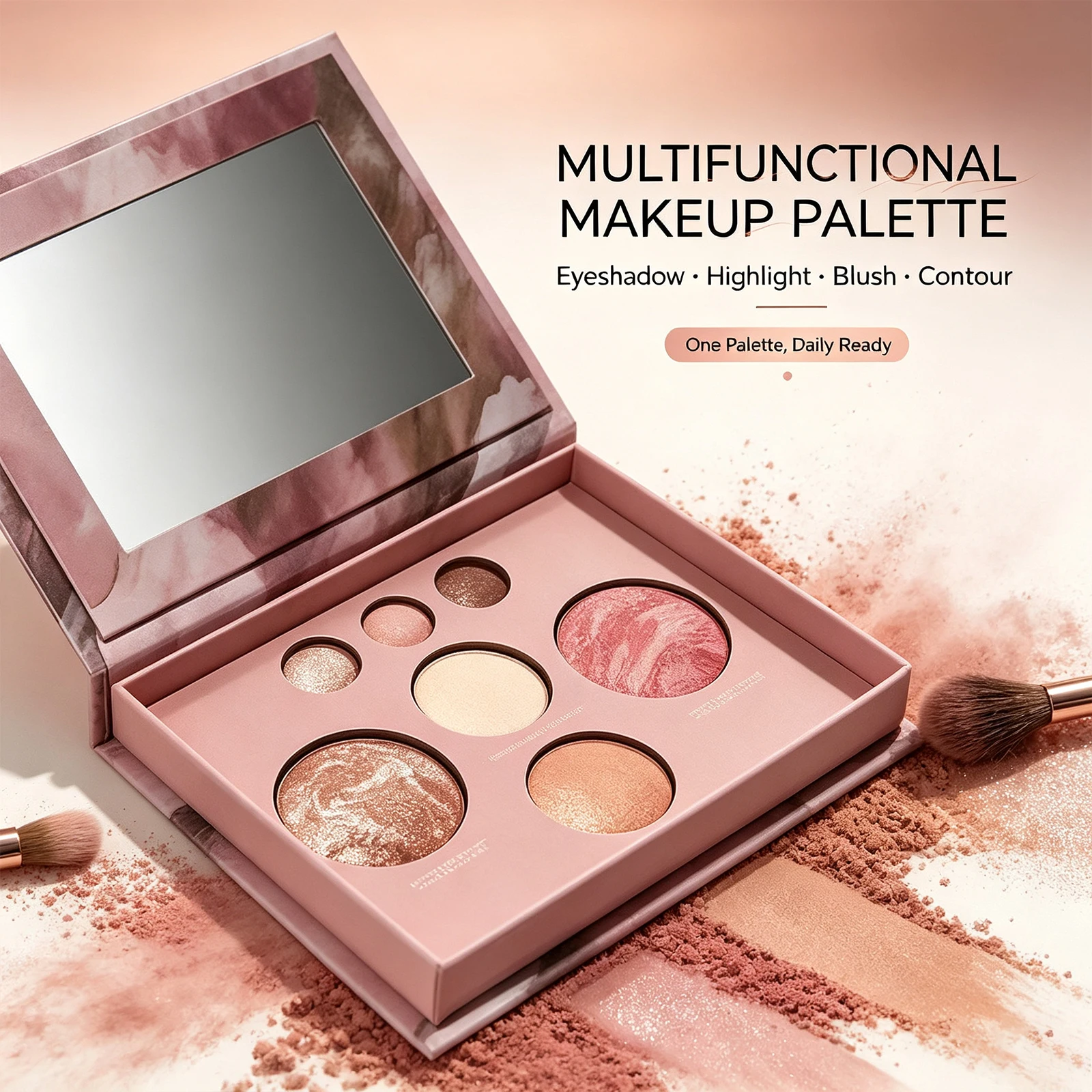 Multi Use Face Palette Eyeshadow Contour Blush Highlighter All In One Travel Makeup Kit