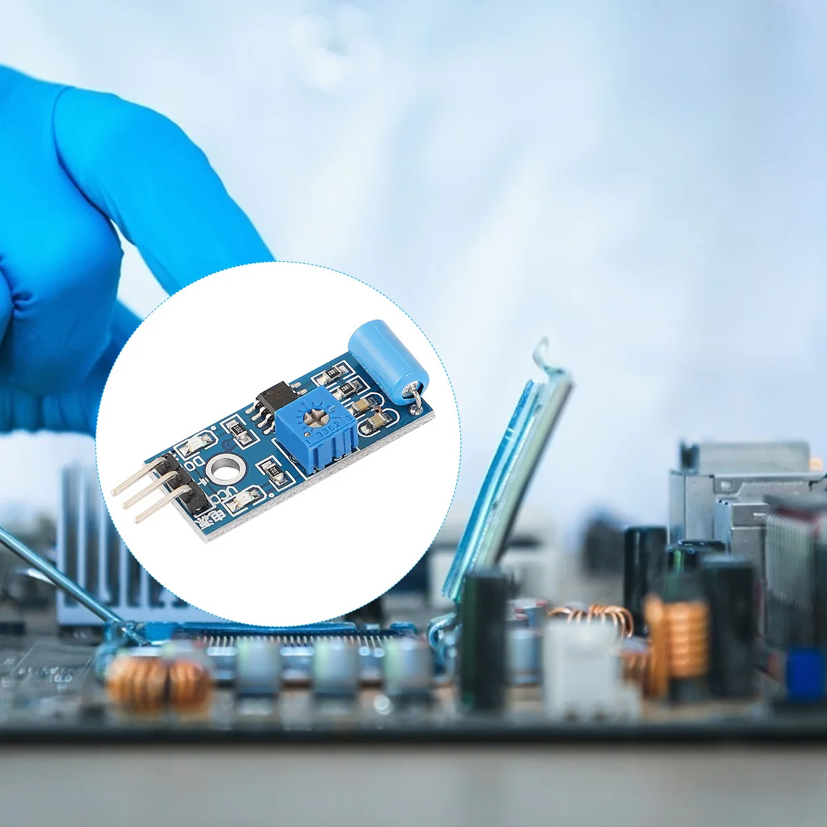 

10pcs Vibration Sensor Module Normally Closed Type For Alarm Blue Trigger Switch Compatible With Microcontroller