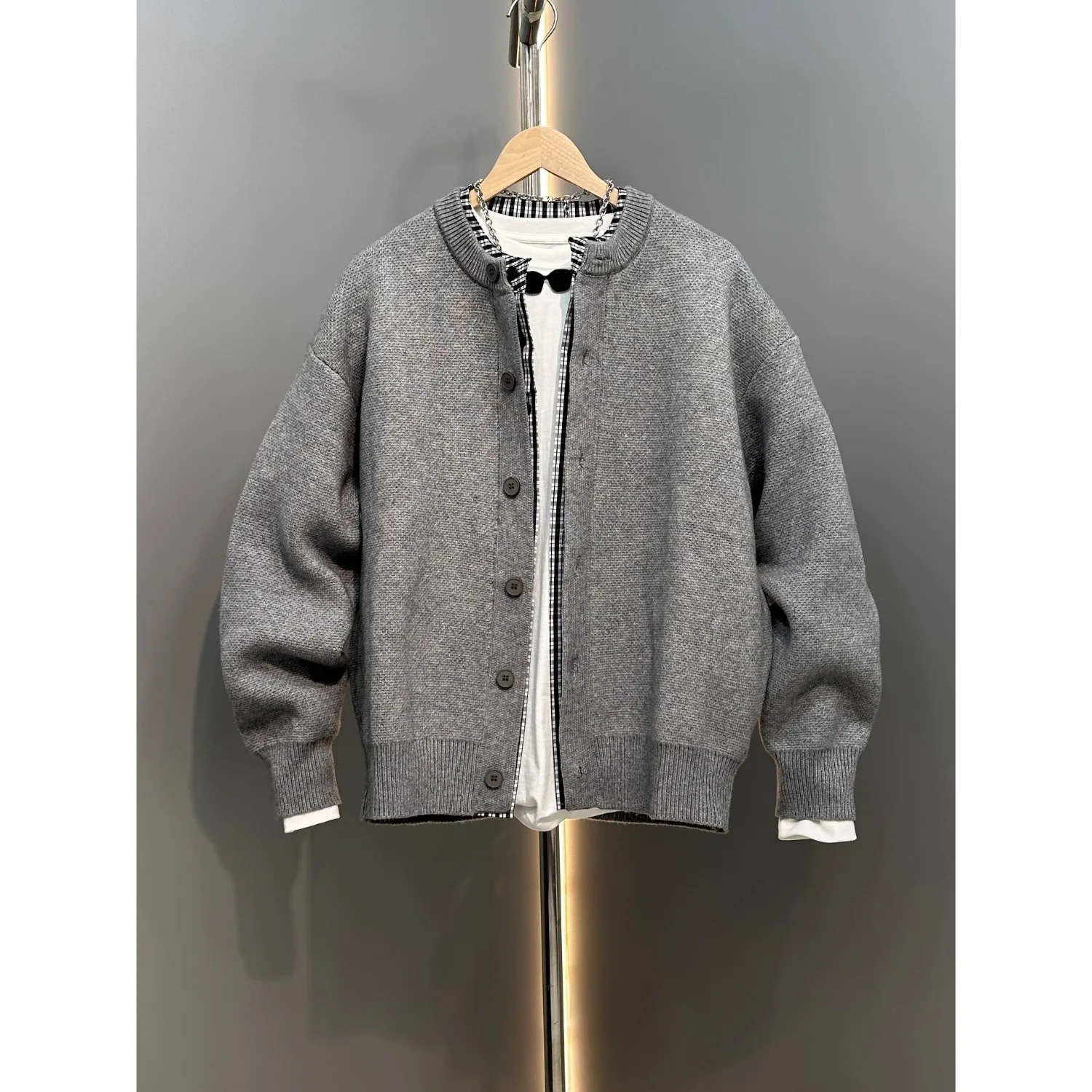 

Осень-зима, большой размер 250, вязаный повседневный свободный мужской свитер из полиэфирного волокна, круглый Ne Long Sve