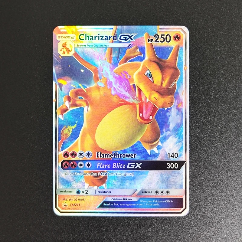 9 Uds DIY PTCG Inglés Moltres Zapdos Articuno Pikachu Zekrom GX sol y luna estrella negra promoción Hobby colección tarjeta Flash juguete