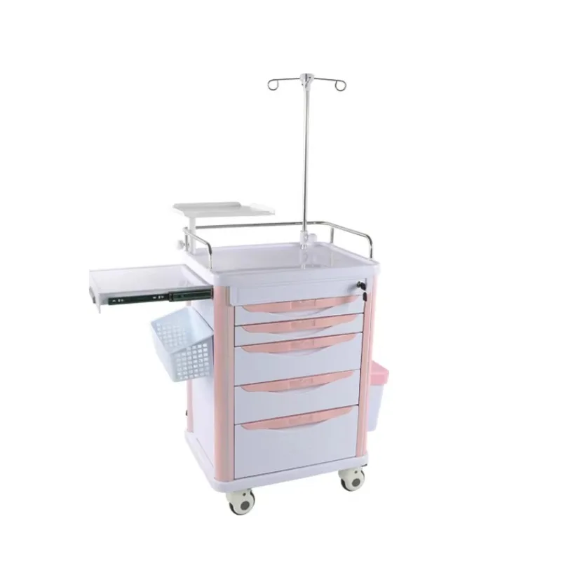 

Medical Hospital Furniture ABS Plastic Hospital Medicine Trolley Cart Emergency Cart