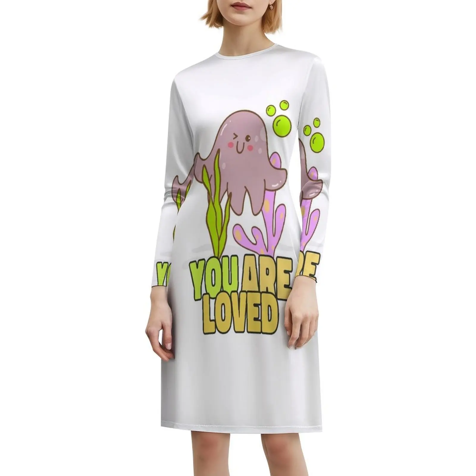 Baby Is Loading / Baby On Board فستان كاجوال على الطراز الكوري للنساء فساتين مكتب يومية بسيطة للسيدات طفل يحمل الحمل