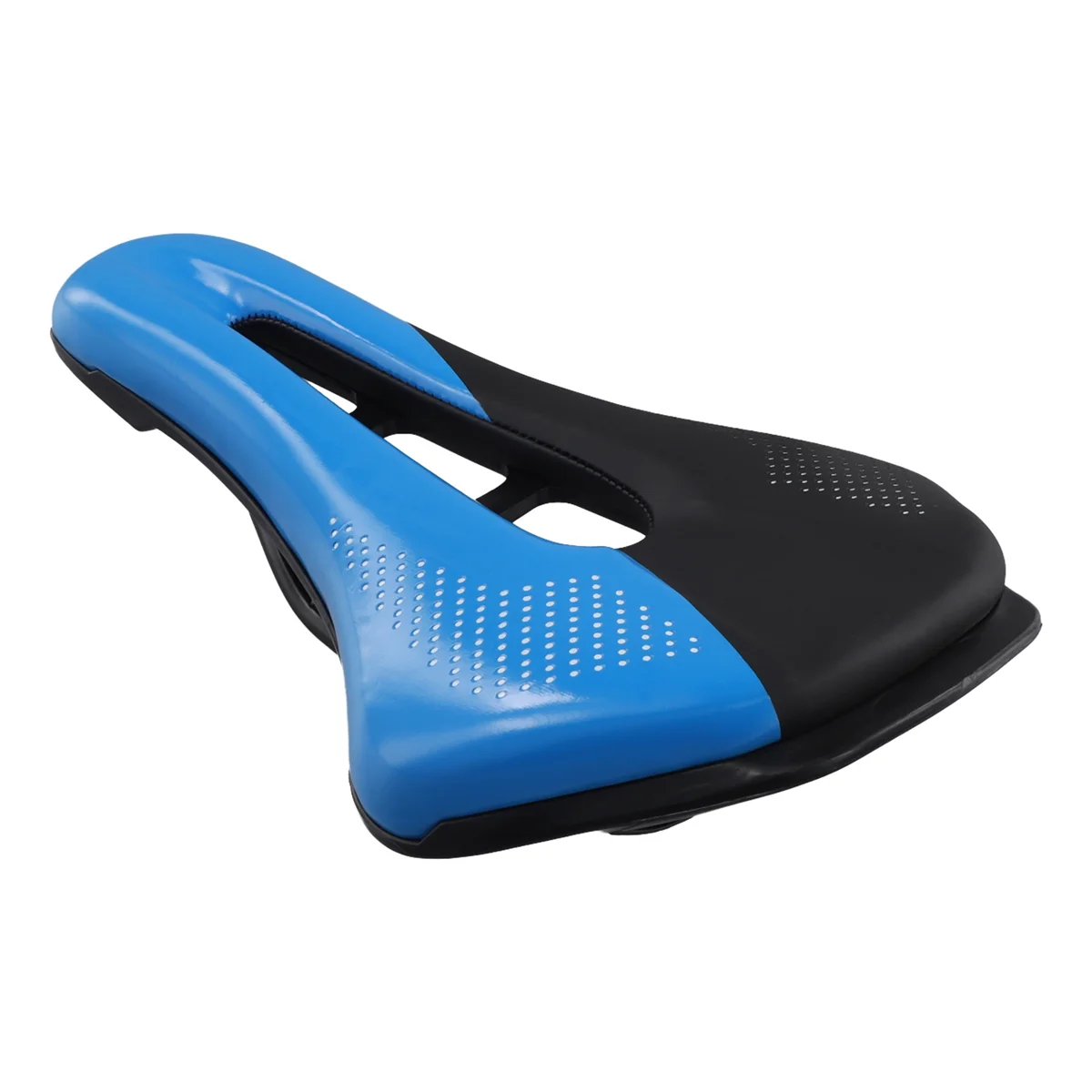 Ultralight Road Bike Saddle Short Nose Bicycle Seat PU Leather Hollow Prostatic Saddle Bicycle Parts Black Blue