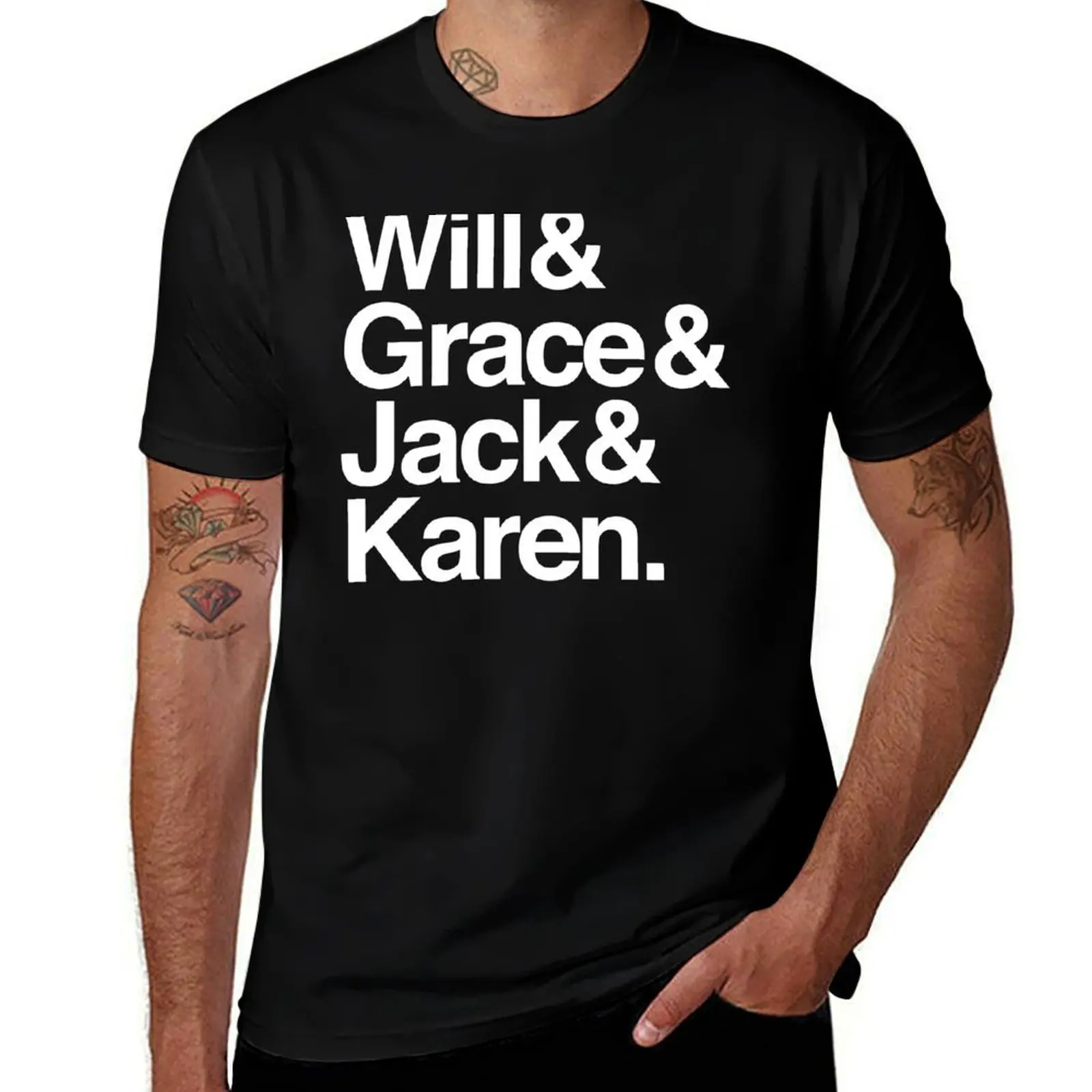 

Will & Grace (& Jack & Karen) T-Shirt t shirts for man cotton soft anime t shirts oversize t shirts for man slim fit T-Shirt