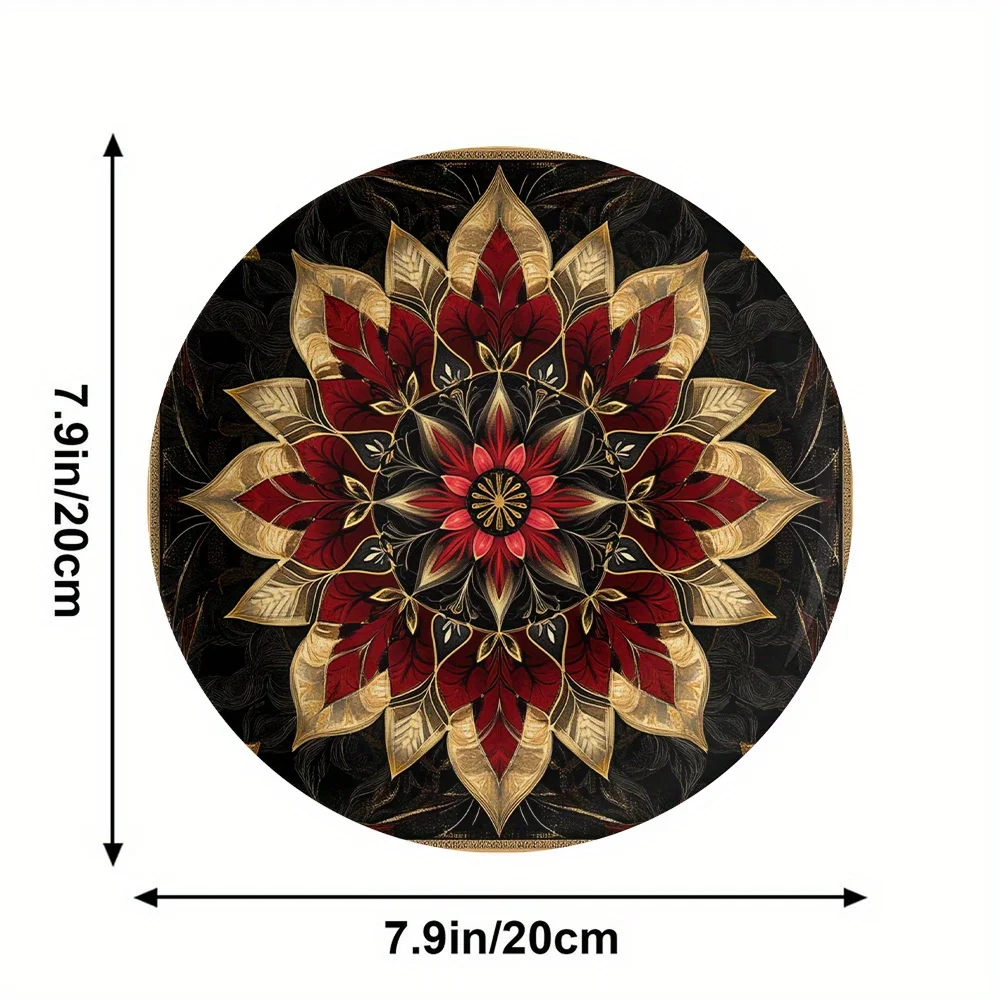 Single Elegant Ornate Round Ceramic Mandala Plate - Suitable for, Tabletop Centerpiece, Wall Hanging, Non-Food Contact Plate,