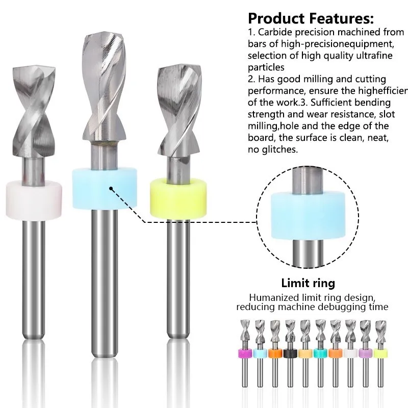 HAMPTON Drill Bit 5.1-6.0mm PCB Drill Bit 3.175mm Shank Carbide Gun Drill Bit for PCB Circuit Board,PVC,Wood Drilling Tool