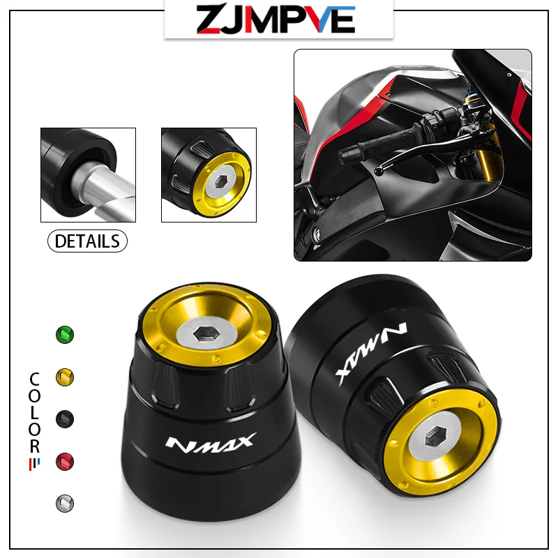 Universal Handlebar Grips For NMAX125 NMAX155 SMAX155 Motorcycle Handle Ends Counterweight Cap Anti Vibration Plugs Sliders