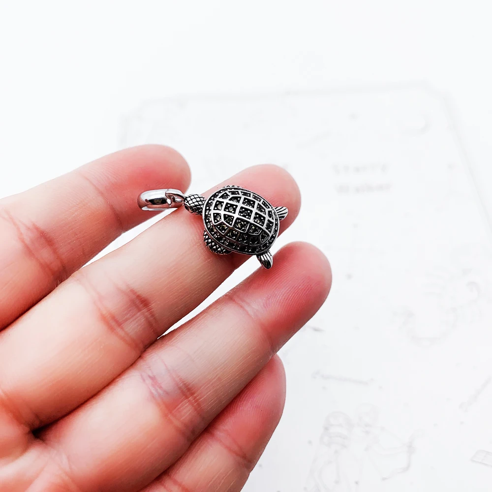 Grün Schildkröte Schildkröte Baumeln Charme Authentic 925 Sterling Silber Frauen Männer Schmuck Frühling Neue Ozean Anhänger – Detail 9