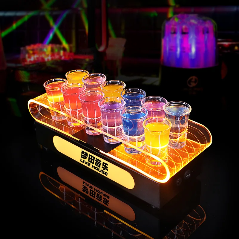 

Bar simple luminous cocktail acrylic cup holder ktv night one cup holder Baijiu foreign wine bullet cup holder