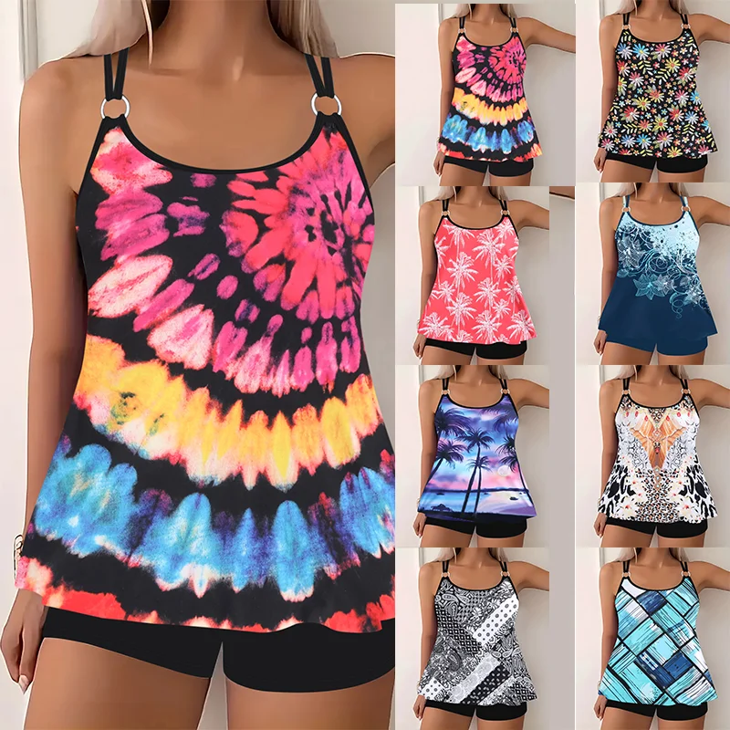 

Two-piece Bikini Swimsuit for Women Summer Sexy Tankini Patchwork Multi-Color Sexy Bikini Vacation Swimsuit Summer Beachwear