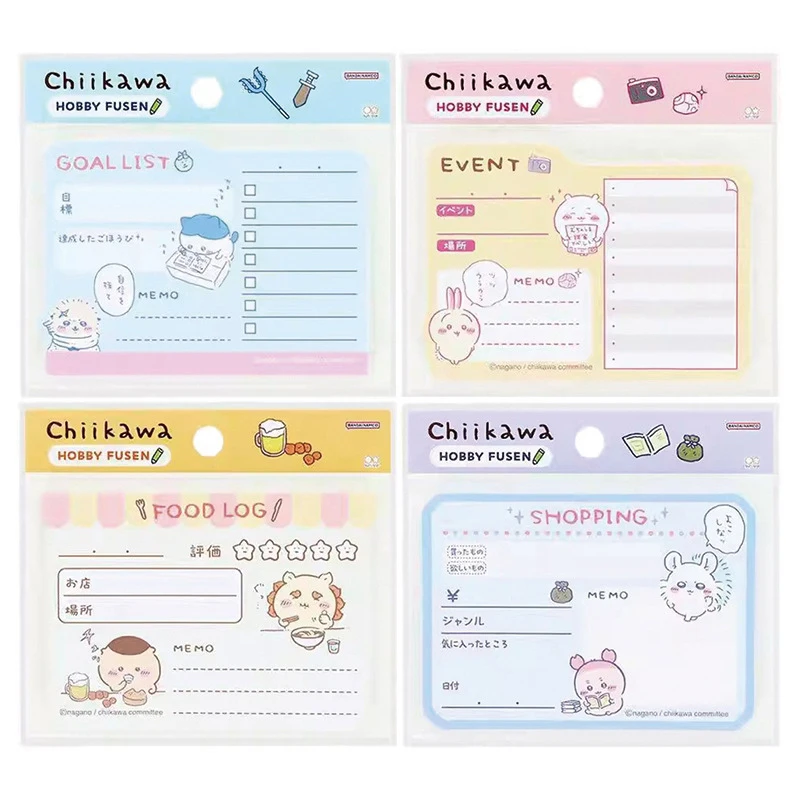 

Chiikawa Sticky Notes Cute Cartoon Goal List Event Record Memo Pad For Planner Notebook