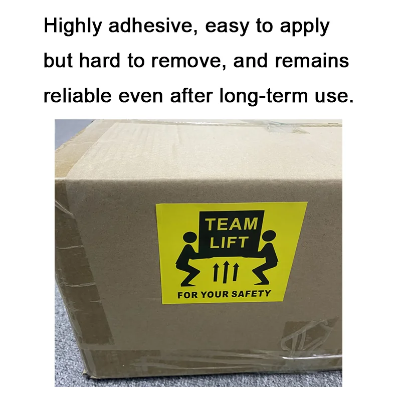 Stiker Label Tugas Berat 50X50 100X100 Label Peringatan Perhatian Label Pengiriman