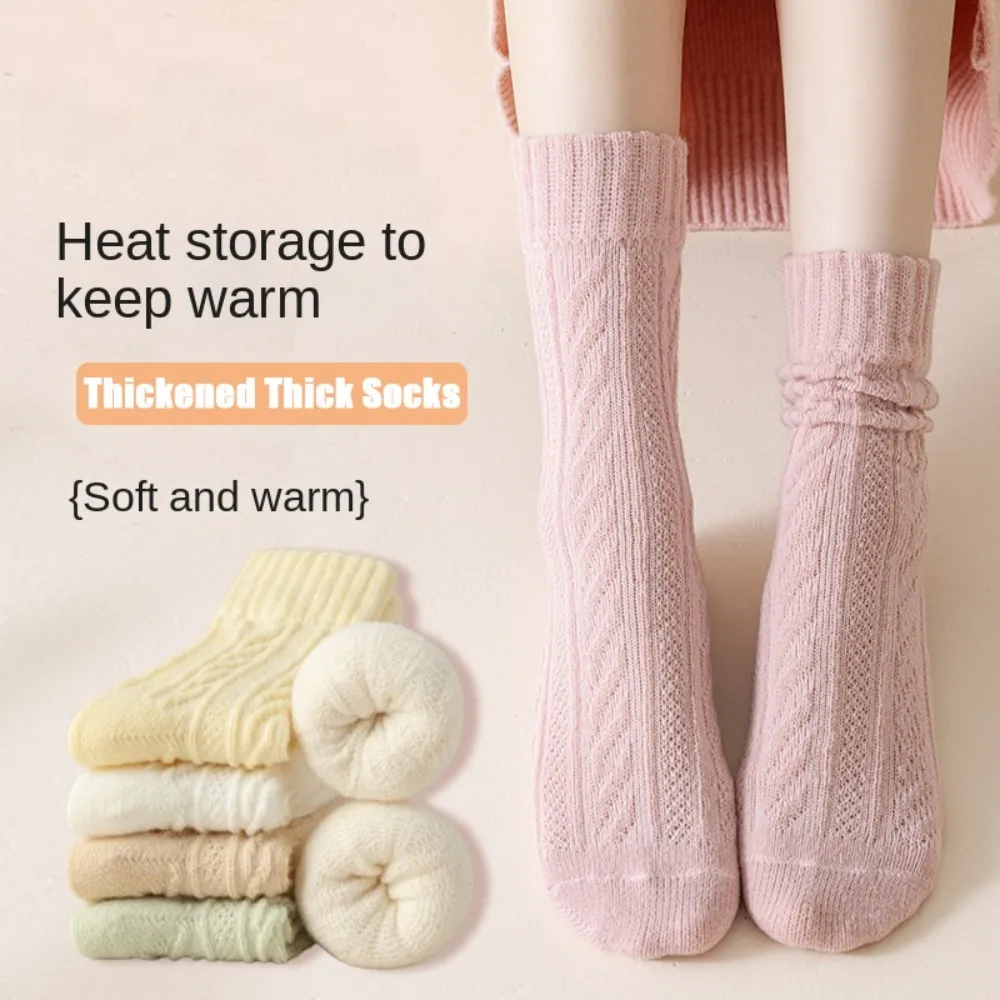 Winter Warmer Thicken Winter Warmer Sock Floor Socks Thick Needle Soft Sleeping Socks Medium Tube Sock Terry Socks