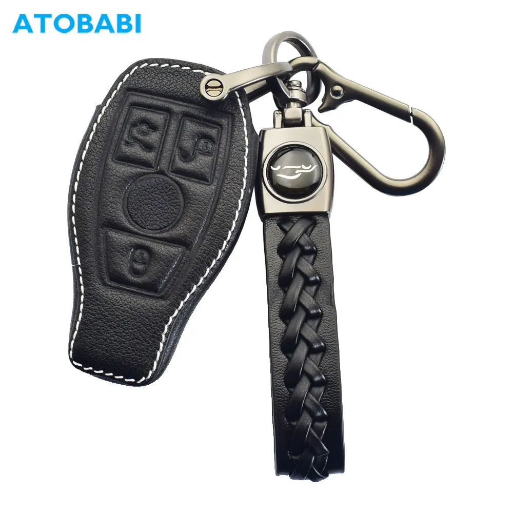 Leather Car Key Case For Mercedes Benz A B C E R S Class E200 E300 E350 E400 E63 S450 S550e S560 S63 S65 W213 W222 Remote Cover