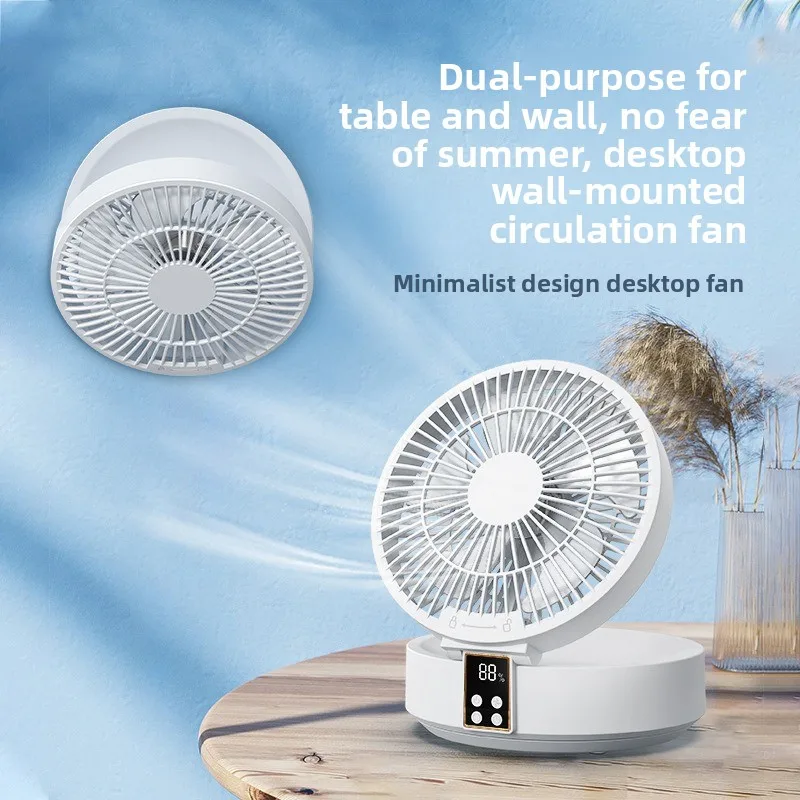 Wall-mounted small fan rechargeable household dormitory electric fan office soft USB air conditioner wholesale silent